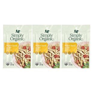Simply Organic, Sweet Basil Pesto, Sauce Mix, 3 Pack, 0.53 oz (15 g) купить в Киеве и Украине