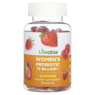 Lifeable, Women's Probiotic Gummies, Berry, 10 Billion, 60 Gummies (5 Billion CFU per Gummy) купить в Киеве и Украине