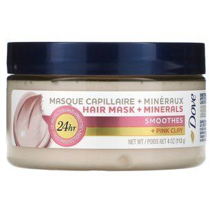 Dove, Маска для волос + минералы, разглаживает + розовая глина, 4 унции (113 г) купить в Киеве и Украине