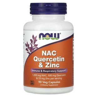 NOW Foods, NAC Quercetin & Zinc, 90 Veg Capsules купить в Киеве и Украине