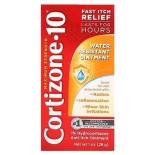 Cortizone 10, Maximum Strength, Water Resistant Ointment, 1 oz (28 g) купить в Киеве и Украине