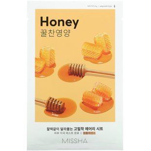Missha, Тканинна маска Airy Fit Beauty Sheet Mask, мед, 1 лист, 19 г