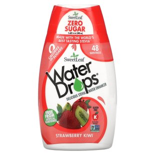 SweetLeaf, Water Drops, усилитель вкуса со стевией, клубника-киви, Wisdom Natural, 1,62 ж. унц. (48 мл) купить в Киеве и Украине