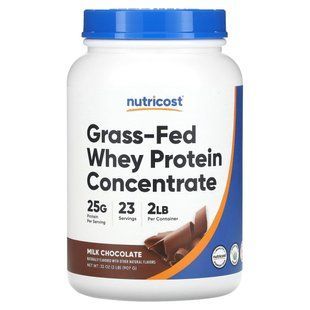 Nutricost, Grass-Fed Whey Protein Concentrate, Milk Chocolate, 2 lb (907 g) купить в Киеве и Украине