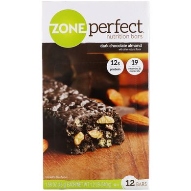 Батончики з мигдалем в темному шоколаді ZonePerfect (Dark Chocolate) 12 бат.
