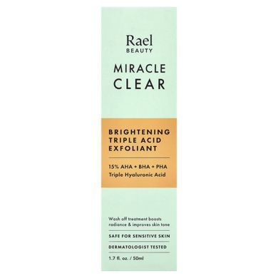 Rael, Miracle Clear, Brightening Triple Acid Exfoliant, Fragrance Free, 1.7 fl oz (50 ml)