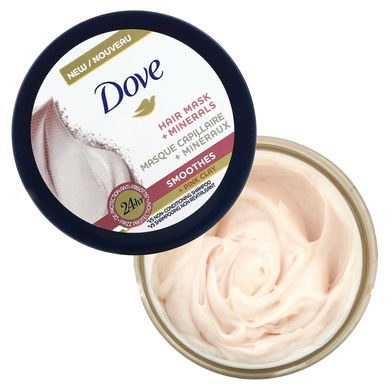 Dove, Маска для волосся + мінерали, розгладжує + рожева глина, 4 унції (113 г)