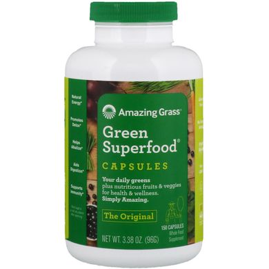 Зелений Суперфуд, Amazing Grass, 650 мг, 150 капсул
