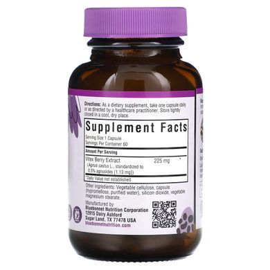 Bluebonnet Nutrition 225 mg 60 capsules of Vitex Sacred Berry Extract