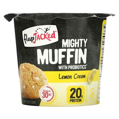 FlapJacked, Mighty Muffin, суміш для приготування кексів, з пробіотиками, лимонний крем, 55 г (1,97 унції)