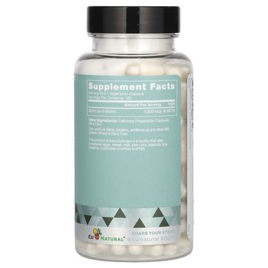 Eu Natural, Biotin, 5000 mcg, 120 vegetarian capsules