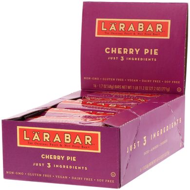 Батончики зі смаком вишневого пирога Larabar 16 бат.