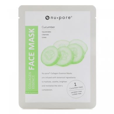 Collagen Essence Face Mask Set, алоэ и огурец, Nu-Pore, 2 одноразовые маски, 25 г (0,85 жидких унций) каждая купить в Киеве и Украине