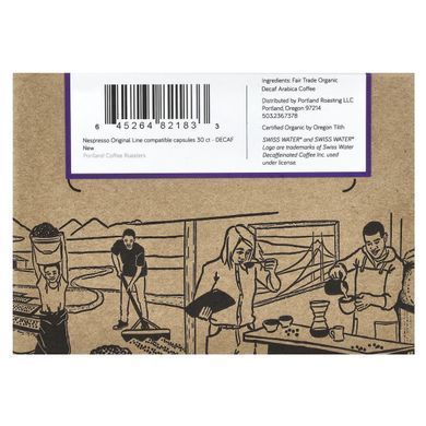 Portland Coffee Roasters, Decaffeinated coffee, ground roasted coffee, 30 capsules.