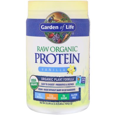 Рослинний протеїновий коктейль Garden of Life (Raw Organic Protein) 631 г зі смаком ванілі
