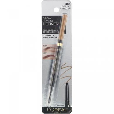 Олівець для брів Brow Stylist Definer, надтонкий наконечник, відтінок 385 &laquo;Світлий блонд&raquo;, L'Oreal, 0,09 г