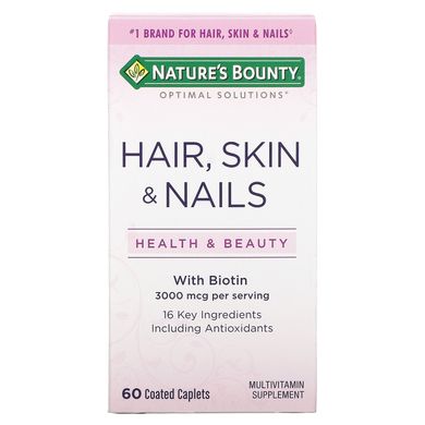 Вітаміни для волосся шкіри і нігтів Nature's Bounty (Hair Skin & Nails) 60 таблеток