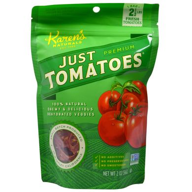Просто помідори, преміум, Just Tomatoes, Premium, Karen's Naturals, 2 унції (56 г)