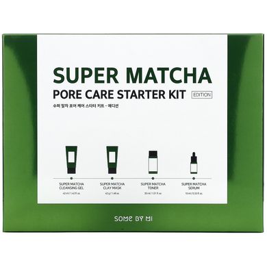 Some By Mi, Super Matcha Pore Care, стартовий набір з матчів для очищення пір, 4 предмети