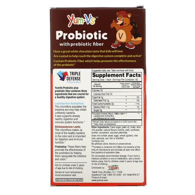 Пробіотик з пробіотичними волокнами зі смаком білого шоколаду, Yum-V's, 40 ведмедиків