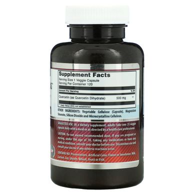Кверцетин Amazing Nutrition (Quercetin) 500 мг 120 рослинних капсул