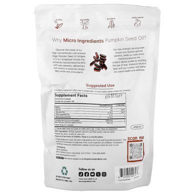 Micro Ingredients, Pumpkin Seed Oil, 300 Softgels