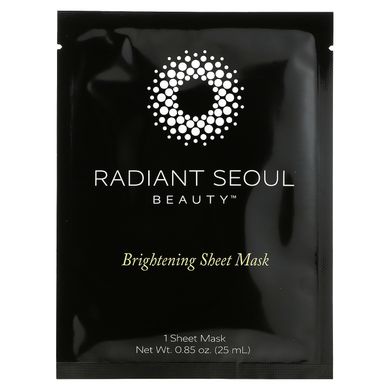 Маска з освітлюючим листом, Brightening Sheet Mask, Radiant Seoul, 5 листових масок, кожна по 0,85 рідкої унції (25 мл)