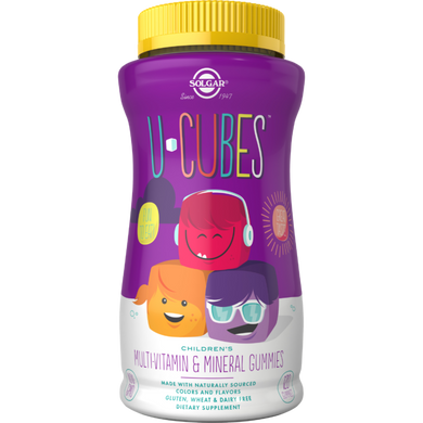 Жувальні вітаміни і мінерали для дітей Solgar (U-Cubes Multi-Vitamin & Mineral) 120 жувальних цукерок