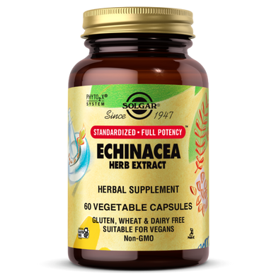 Рослинний екстракт ехінацеї Solgar (Echinacea Herb Extract) 60 вегетаріанських капсул