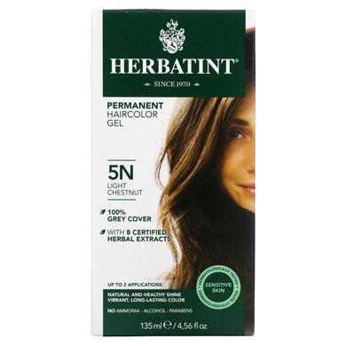 Краска для волос светлый-каштан Herbatint (Haircolor Gel) 5N 135 мл купить в Киеве и Украине