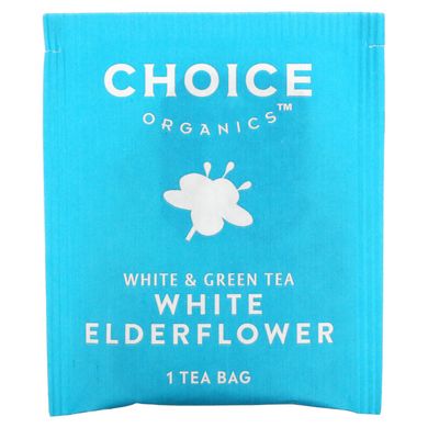 Choice Organic Teas, Білий та зелений чай, біла бузина, 16 чайних пакетиків, 0,85 унції (24 г) кожен
