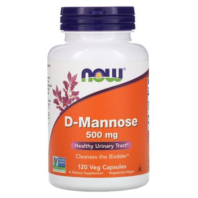 Д-маноза Now Foods (D-Mannose) 500 мг 120 рослинних капсул
