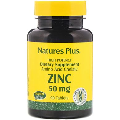 Цинк Nature's Plus (Zinc) 50 мг 90 таблеток