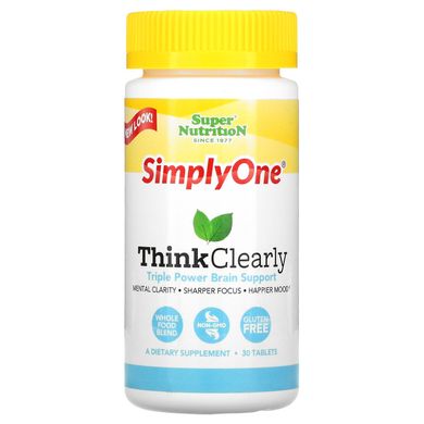 Мультивітаміни для роботи мозку Super Nutrition (Think Clearly SimplyOne) 30 таблеток
