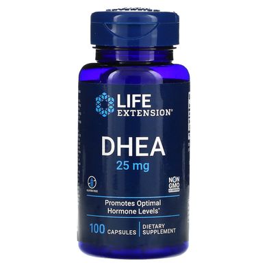 ДГЕА, DHEA, Life Extension, 25 мг, 100 капсул