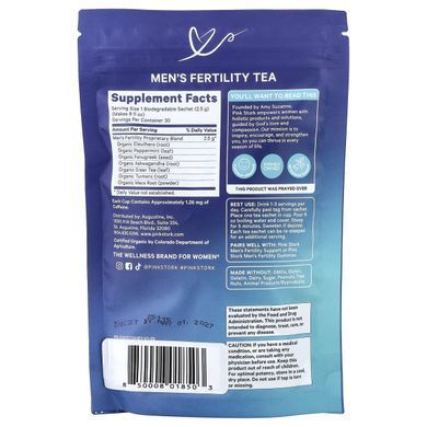 Pink Stork, Men's Fertility Tea, Mint, 15 Sachets, 1.3 oz (37.5 g)