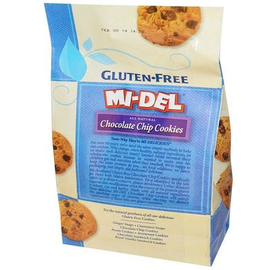 Безглютенові печиво з шоколадними шматочками, Mi-Del Cookies, 8 унцій (227 г)