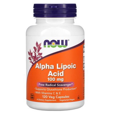 Альфа-ліпоєва кислота Now Foods (Alpha Lipoic Acid) 100 мг 120 капcул