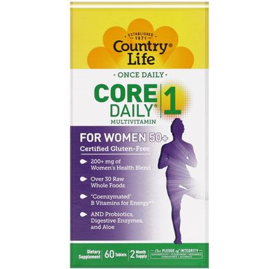 Мультивітаміни для жінок 50+ Country Life (Core Daily-1 For Women 50+) 60 таблеток