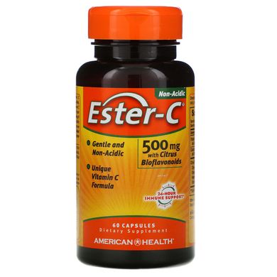 Вегетаріанський Естер C-500 з біофлавоноїдами American Health (Ester C) 500 мг 60 капсул