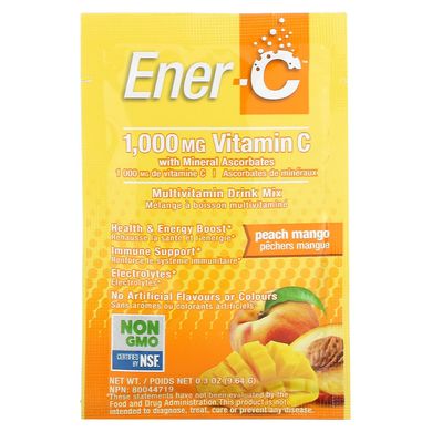 Витаминный напиток для повышения иммунитета Ener-C (Vitamin C) 30 пакетиков со вкусом персика и манго купить в Киеве и Украине
