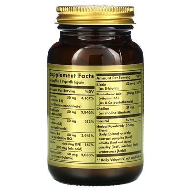Complex of B vitamins Solgar (B-Complex 50) 100 capsules
