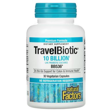 Пробіотик BB536 Natural Factors (TravelBiotic) 30 капсул