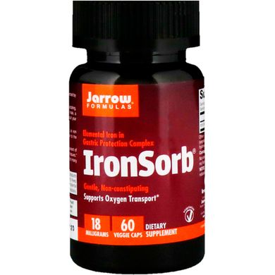 Железо, IronSorb, Jarrow Formulas, 18 мг, 60 капсул купить в Киеве и Украине