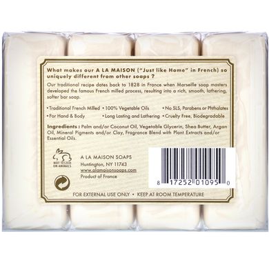 Мыло для рук и тела кокос A La Maison de Provence (Hand & Body Bar Soap) 4*100 г купить в Киеве и Украине