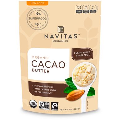 Органічне олія какао, Navitas Organics, 8 унцій (227 г)