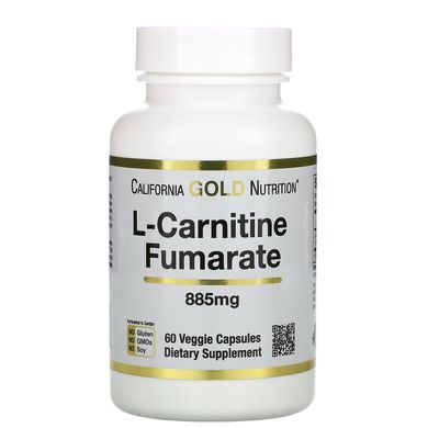 Карнітин фумарат європейське джерело альфасигма California Gold Nutrition (L-Carnitine Fumarate European Sourced Alfasigma) 885 мг 60 вегетаріанських капсул