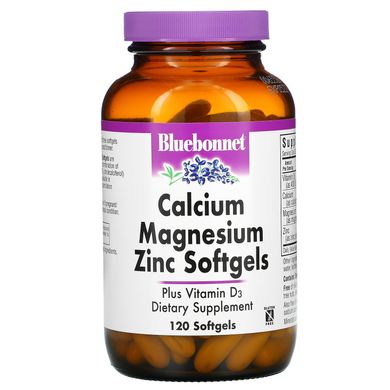 Кальцій магній і цинк Bluebonnet Nutrition (Calcium Magnesium Zinc Softgels) 120 капсул
