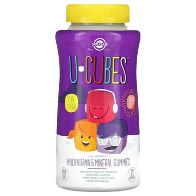 Жевательные витамины и минералы для детей Solgar (U-Cubes Multi-Vitamin & Mineral) 120 жевательных конфет купить в Киеве и Украине