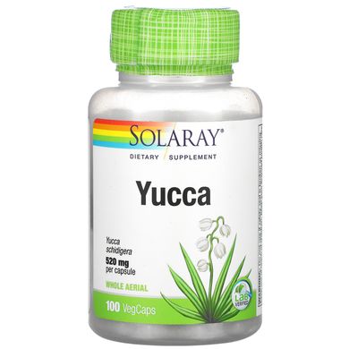 Юкка, Yucca, Solaray, 520 мг, 100 капсул